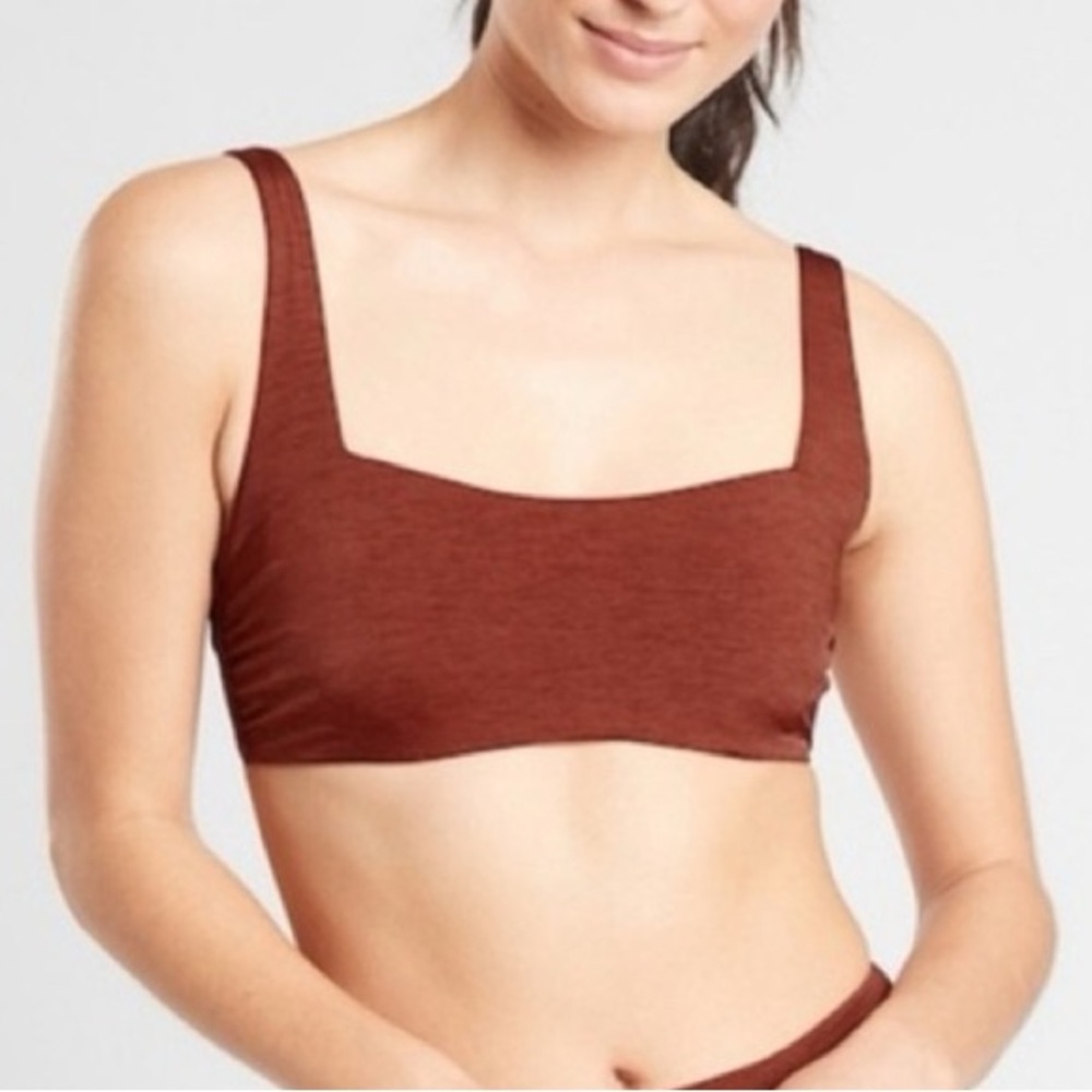 Athleta Square Neck Women's Burgundy Underwire Bikini Top 34D/34DD